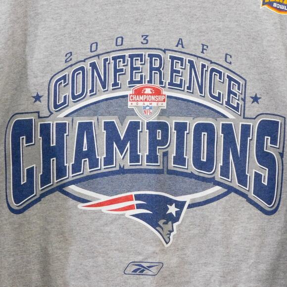 Reebok New England Patriots 2003 AFC Champions T Shirt Size 2XL Gray - Picture 3 of 5